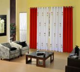 MODELO ROMA VOIL BCO PINTADO COM TULIPAS VERMELHAS